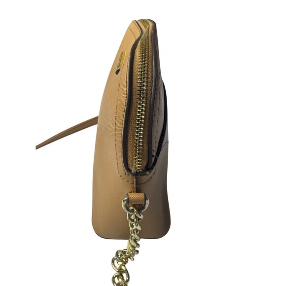 Steve Madden Tan Saffiano Dome Crossbody Bag With Chain Strap & Gold Accents - Picture 3 of 15